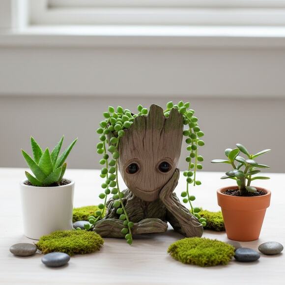 Marvel Baby Groot Planter Figure Guardians of the Galaxy Desk Decor Collectible - Picture 2 of 9